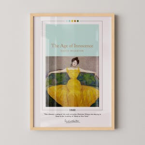 The Age of Innocence Book Cover Poster | Edith Wharton, The Age of Innocence Poster, Book Poster, Canvas Wall Art, Book Art, Book Lover Gift