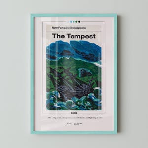 The Tempest Book Cover Poster | William Shakespeare, The Tempest Poster, The Tempest Print, Book Posters, Canvas Wall Art, Book Lover Gift
