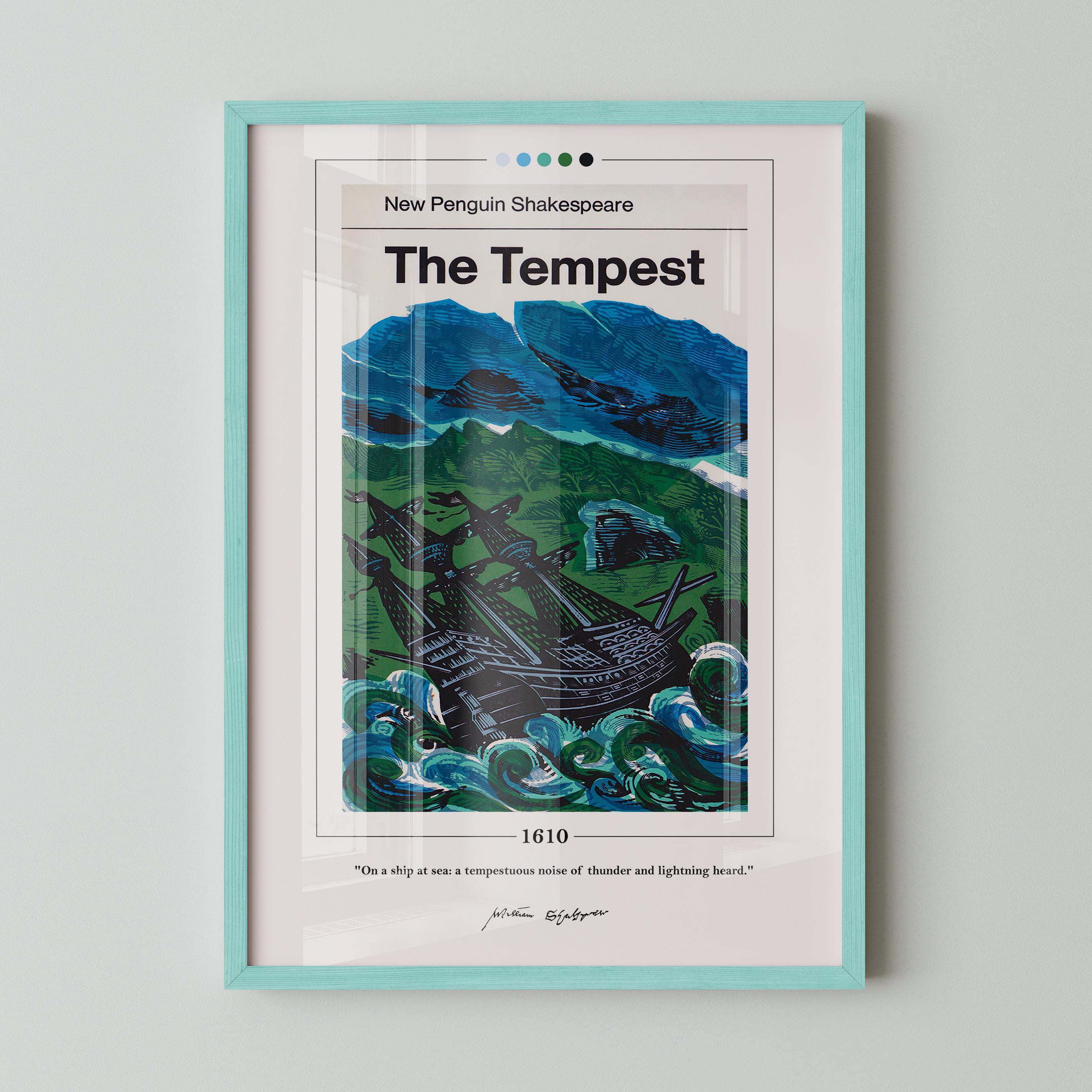 The Tempest Book Cover Poster | William Shakespeare, The Tempest Poster, The Tempest Print, Book Posters, Canvas Wall Art, Book Lover Gift