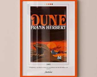 Dune Book Cover Poster | Frank Herbert, Dune Poster, Dune Print, Book Posters, Book Print, Canvas Wall Art, Book Art, Book Lover Gift
