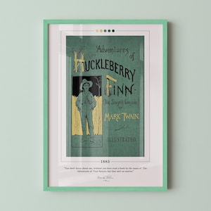 Adventures of Huckleberry Finn Book Cover Poster | Mark Twain, Adventures of Huckleberry Finn Poster, Book Posters, Canvas Print, Book Art