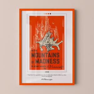 At the Mountains of Madness Book Cover Poster | H. P. Lovecraft, At the Mountains of Madness Poster, Book Posters, Book Art, Book Lover Gift