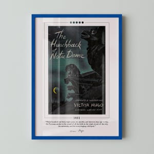 De klokkenluider van de Notre-Dame-boekomslagposter | Victor Hugo, poster De klokkenluider van de Notre Dame, boekposters, boekkunst, cadeau boekenliefhebber