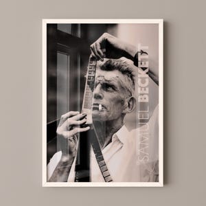 Póster de Samuel Beckett, lienzo decorativo para pared, regalos para amantes de los libros, regalos para lectores, regalos para amantes de los libros, regalos para ratones de biblioteca, decoración de bibliotecas