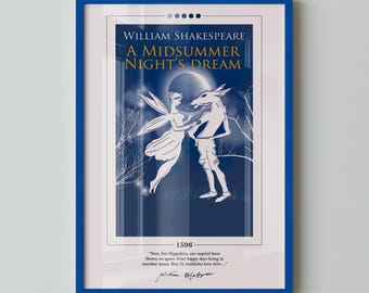 A Midsummer Night's Dream Book Cover Poster | William Shakespeare, A Midsummer Night's Dream Poster, Book Posters, Canvas Wall Art, Book Art