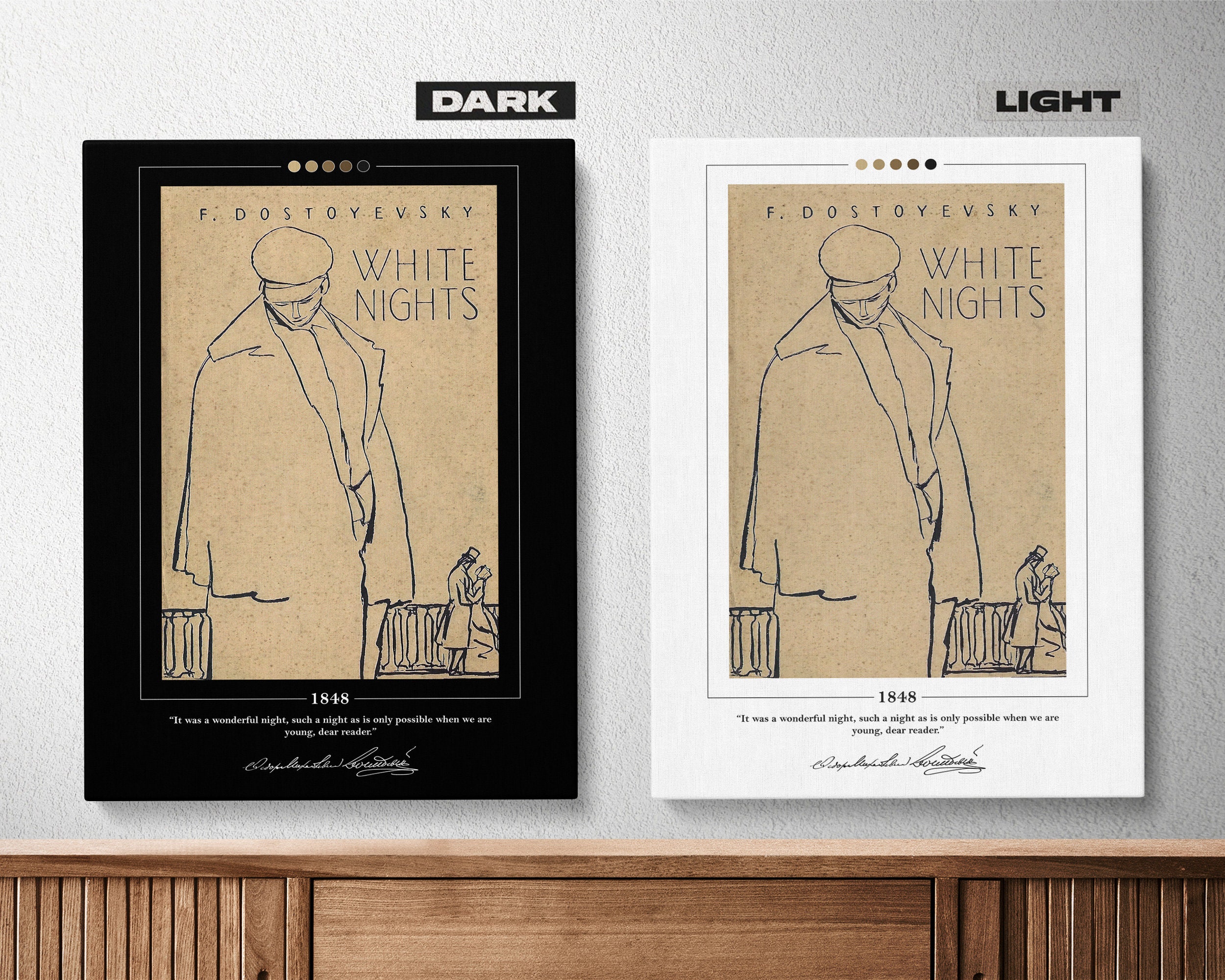 Poster di copertina del libro Le notti bianche / Fyodor Dostoevskij, Poster  delle Notti bianche, Stampa delle Notti bianche, Poster di libri, Arte  della parete su tela, Regalo per gli amanti dei