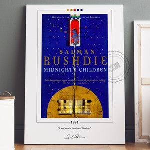 Cartel de la portada del libro de los niños de medianoche / Salman Rushdie, cartel de los niños de medianoche, carteles de libros, arte de la pared del lienzo, arte del libro, regalo del amante del libro
