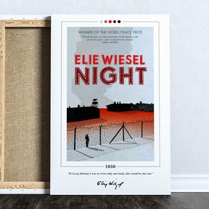 Poster Nacht Buchcover | Elie Wiesel, Nacht Poster, Nacht Print, Buch Poster, Buchkunst, Leinwand Wandkunst, Buchkunst, Buch Liebhaber Geschenk