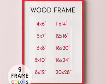 Red Wood Frame with 9 Colors, Wood Picture Frame, Photo Frame, Diploma Frame, 8x10 Frame, Black Frame, White Frame, Red Frame