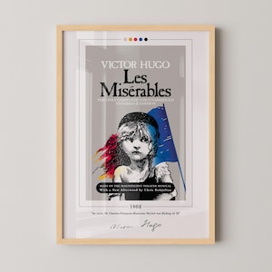 Les Miserables Book Cover Poster | Victor Hugo, Les Miserables Poster, Les Miserables Print, Book Posters, Book Art, Canvas Wall Art