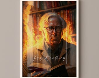 Ray Bradbury Poster Canvas | Ray Bradbury Canvas Wall Art, Ray Bradbury Print, Book Posters, Book Art, Book Lover Gift