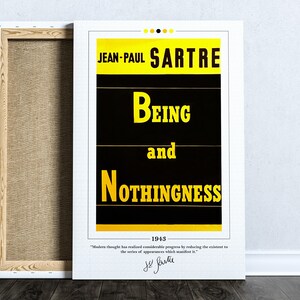 ser e nada pôster da capa do livro | Jean Paul Sartre, pôster do ser e do nada, pôsteres de livros, arte de parede em tela, presente para amantes de livros