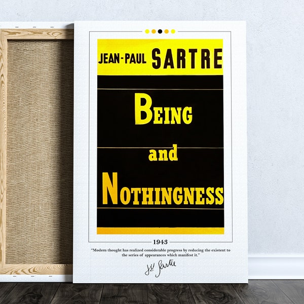 L'être et le néant affiche de couverture de livre | Jean Paul Sartre, Poster L'être et le néant, Posters de livres, Art mural sur toile, Cadeau pour amoureux des livres