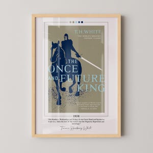 The Once and Future King Book Cover Poster | T. H. White, The Once and Future King Poster, Book Posters, Canvas Wall Art, Book Lover Gift