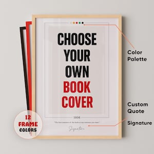 Request Your Own Book Cover Poster | Book Posters, Book Prints, Book Art, Canvas Wall Art, Book Lover Gift, Literary Gifts, Bookish Gifts
