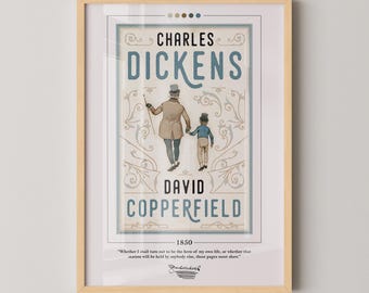デイヴィッド・コッパーフィールドの書籍カバーポスター | チャールズ・ディケンズ、デイヴィッド・コッパーフィールドのポスター、書籍ポスター、キャンバスウォールアート、書籍アート、本好きへのギフト