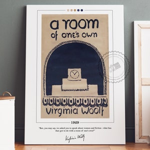 Poster di copertina di una stanza tutta per sé / Virginia Woolf, Poster di una stanza tutta per sé, poster di libri, arte del libro, arte della parete su tela, regalo per gli amanti dei libri