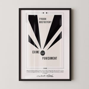 Crime and Punishment Book Cover Poster | Fyodor Dostoevsky, Crime and Punishment Poster, Crime and Punishment Print, Book Posters, Book Art