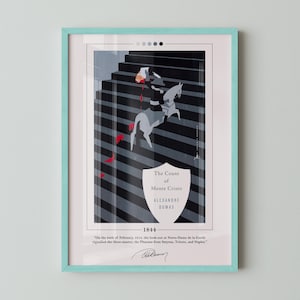 The Count of Monte Cristo Book Cover Poster | Alexandre Dumas, The Count of Monte Cristo Poster, Book Posters, Book Art, Canvas Wall Art