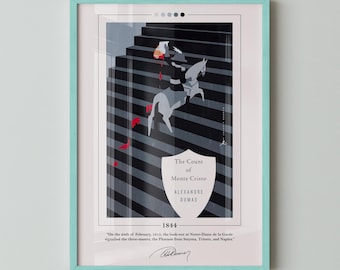 The Count of Monte Cristo Book Cover Poster | Alexandre Dumas, The Count of Monte Cristo Poster, Book Posters, Book Art, Canvas Wall Art