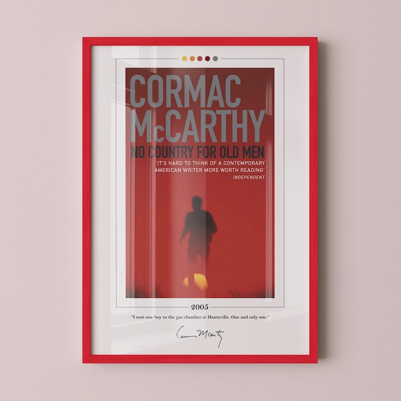 No Country for Old Men Book Cover Poster | Cormac McCarthy, No Country for Old Men Poster, Book Posters, Canvas Wall Art, Book Lover Gift image 1