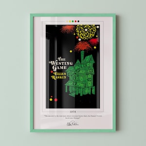 The Westing Game Book Cover Poster | Ellen Raskin, The Westing Game Poster, The Westing Game Print, Book Posters, Book Art, Book Lover Gift