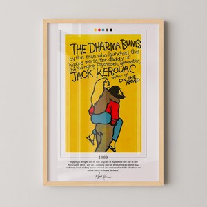 The Dharma Bums Book Cover Poster | Jack Kerouac, Dharma Bums Poster, Dharma Bums Print, Book Posters, Canvas Wall Art, Book Lover Gift