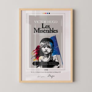 Les Miserables Book Cover Poster | Victor Hugo, Les Miserables Poster, Les Miserables Print, Book Posters, Book Art, Canvas Wall Art