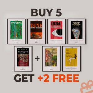 BUY 5 GET +2 FREE Choose Your Book Cover Posters | Book Posters, Book Prints, Canvas Wall Art, Book Art, Book Lover Gift, Bookish Gifts