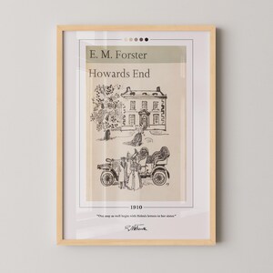 Howard End Buchcover Poster | E. M. Forster, Howard End Poster, Howard End Druck, Buch Poster, Leinwand Wandkunst, Geschenk für Buchliebhaber