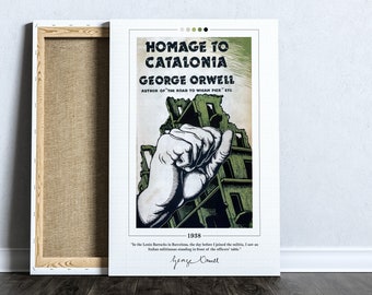 Homage to Catalonia Book Cover Poster | George Orwell, Homage to Catalonia Poster, Book Posters, Book Art, Canvas Wall Art, Book Lover Gift