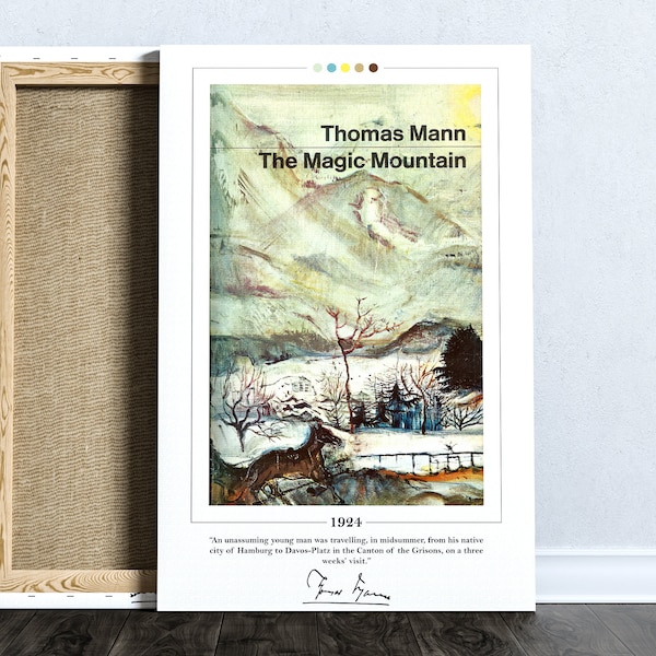 The Magic Mountain Book Cover Poster | Thomas Mann, The Magic Mountain Poster, Book Posters, Book Art, Canvas Wall Art, Book Lover Gift