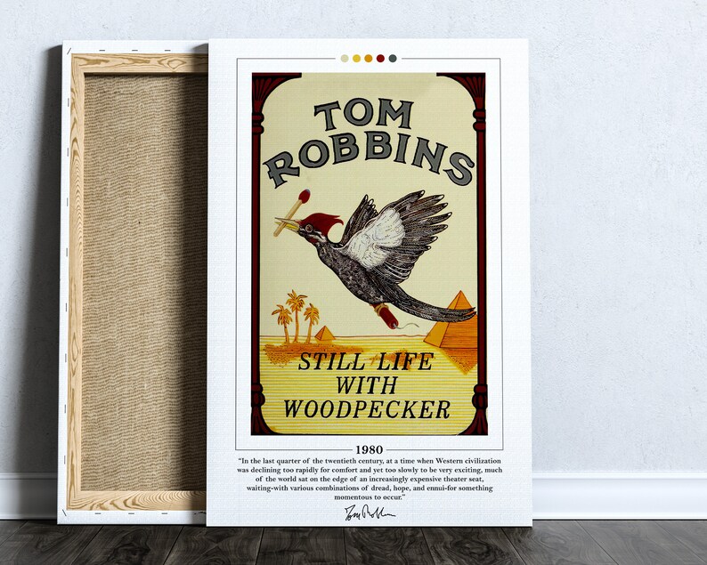 Still Life With Woodpecker Book Cover Poster Tom Robbins - Etsy