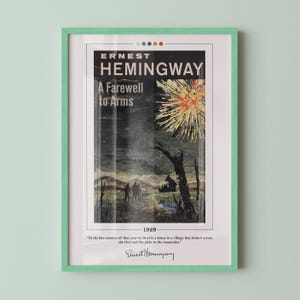 A Farewell to Arms Book Cover Poster | Ernest Hemingway, A Farewell to Arms Poster, Book Posters, Book Art, Canvas Wall Art, Book Lover Gift
