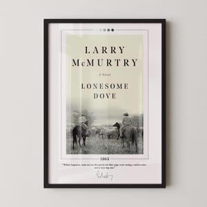 Póster de portada de libro &quot;Paloma Solitaria&quot; / Larry McMurtry, póster de &quot;Paloma Solitaria&quot;, impresión de &quot;Paloma Solitaria&quot;, pósteres de libros, arte mural en lienzo, regalo para amantes de la lectura