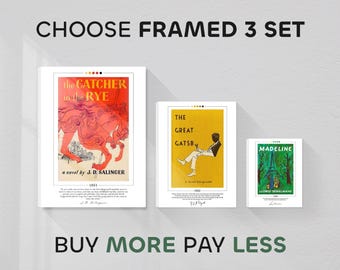 Choose Your Framed Book Cover Posters Set of 3 | Book Posters, Book Prints, Canvas Wall Art, Book Art, Book Lover Gift, Bookish Gifts