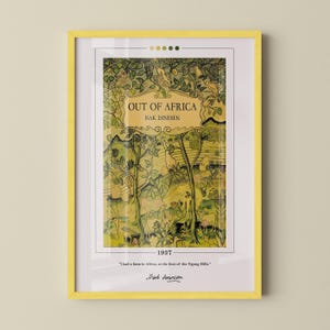 Poster della copertina del libro &quot;La mia Africa&quot; / Isak Dinesen, Poster della mia Africa, Stampa della mia Africa, Poster del libro, Arte murale su tela, Regalo per gli amanti dei libri