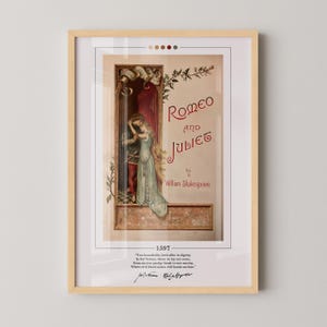 Romeo and Juliet Book Cover Poster | William Shakespeare, Romeo and Juliet Poster, Romeo and Juliet Print, Book Posters, Canvas Print
