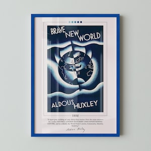 Brave New World Book Cover Poster | Aldous Huxley, Brave New World Poster, Brave New World Print, Book Posters, Book Prints, Canvas Wall Art image 1