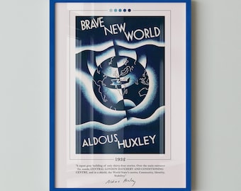 Brave New World Book Cover Poster | Aldous Huxley, Brave New World Poster, Brave New World Print, Book Posters, Book Prints, Canvas Wall Art