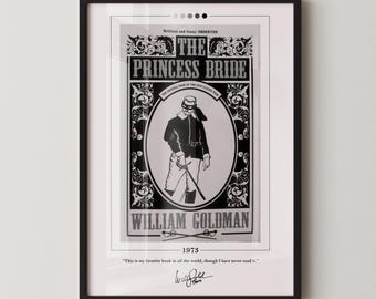 Boekomslag poster prinses bruid | William Goldman, poster The Princess Bride, boekposters, canvas muurkunst, boekkunst, cadeau boekenliefhebber