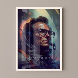 Isaac Asimov Poster Canvas | Isaac Asimov Canvas Wall Art, Isaac Asimov Print, Book Posters, Book Art, Book Lover Gift