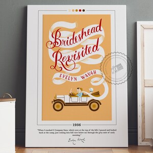 Cartel de portada de libro revisitado de Brideshead / Evelyn Waugh, cartel revisitado de Brideshead, impresión revisitada de Brideshead, póster de libro, regalo para amantes de los libros