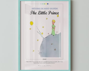The Little Prince Book Cover Poster | Antoine de Saint-Exupéry, The Little Prince Poster, Book Posters, Canvas Wall Art, Book Lover Gift