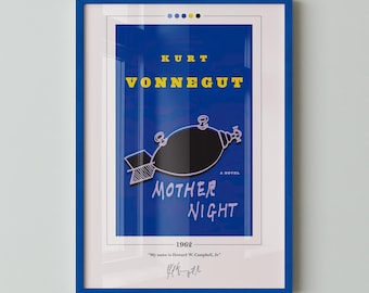 Mother Night Book Cover Poster | Kurt Vonnegut, Mother Night Poster, Mother Night Print, Book Posters, Canvas Wall Art, Book Lover Gift