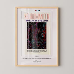 Neuromancer Book Cover Poster | William Gibson, Neuromancer Poster, Neuromancer Print, Book Posters, Canvas Wall Art, Book Lover Gift