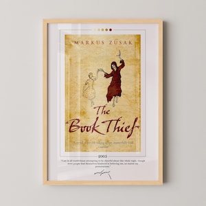 The Book Thief Book Cover Poster | Markus Zusak, Book Thief Poster, Book Thief Print, Book Posters, Book Art, Canvas Print, Book Lover Gift