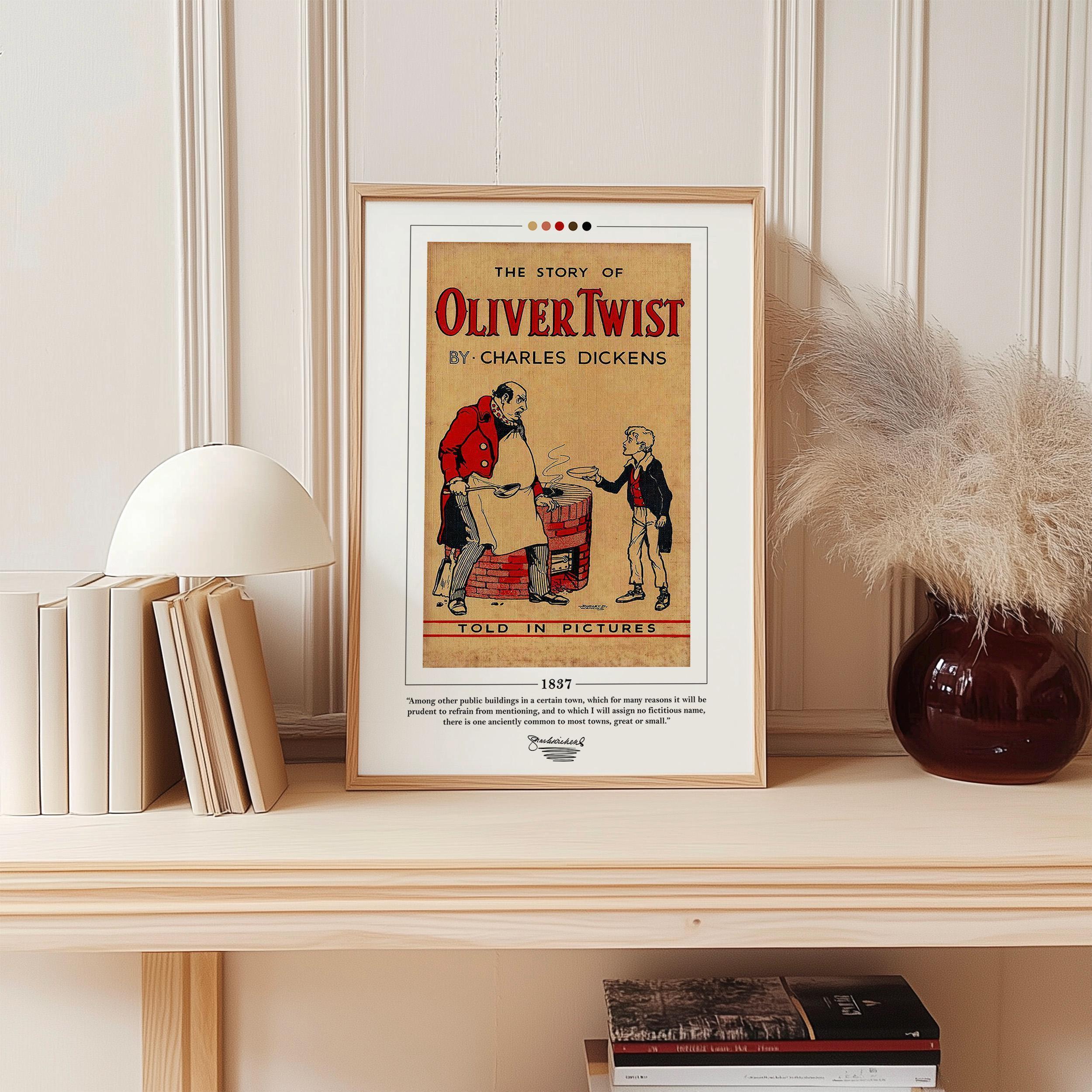 Oliver Twist Book Cover Poster | Charles Dickens, Oliver Twist