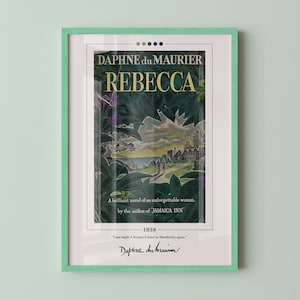 Rebecca Book Cover Poster | Daphne du Maurier, Rebecca Poster, Rebecca Print, Book Posters, Book Art, Canvas Wall Art, Book Lover Gift