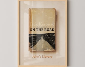 On The Road Custom Library Wall Art, Personalized Book Cover Poster, Library Decor, Book Lover Gift, Literary Gifts, Bookish Gifts, Book Art